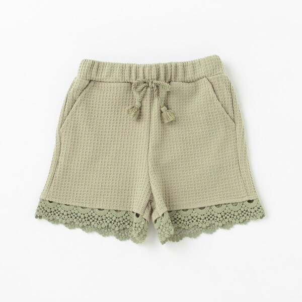 裾レースカットショートパンツ