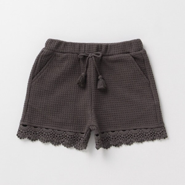 裾レースカットショートパンツ