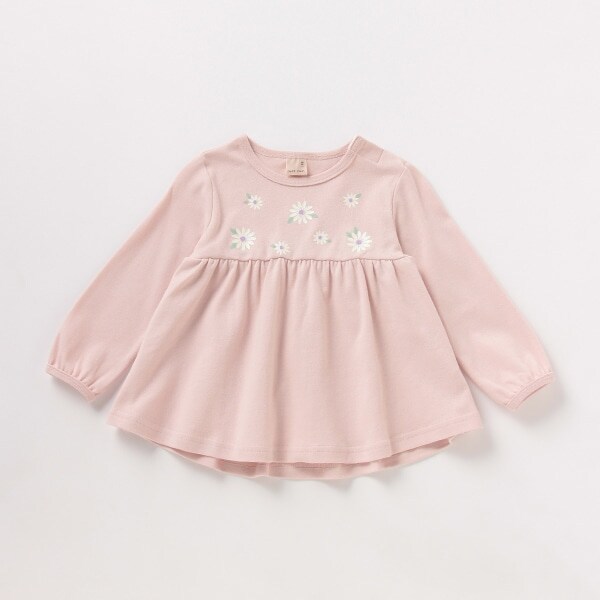 花プリント切り替えチュニック