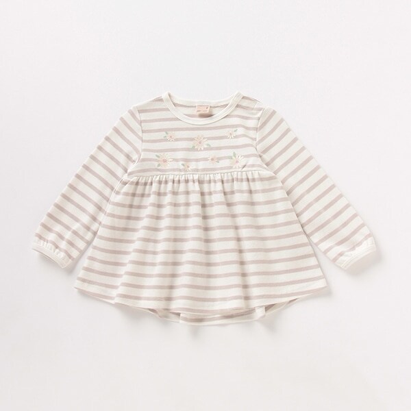 花プリント切り替えチュニック