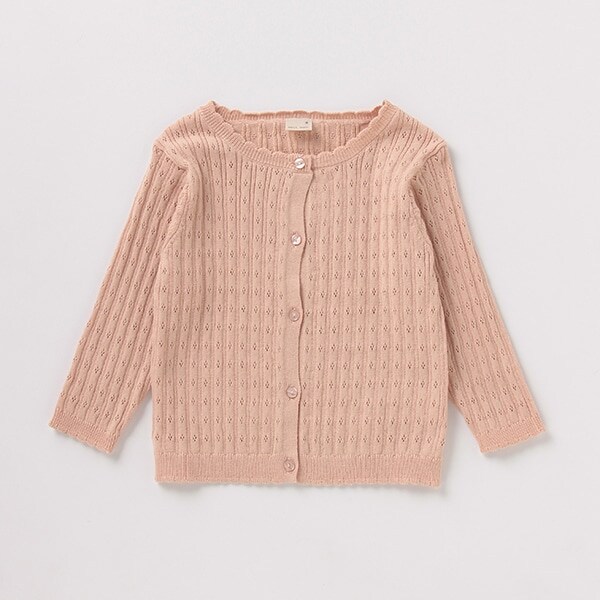 ウォッシャブル 針抜きニットカーディガン