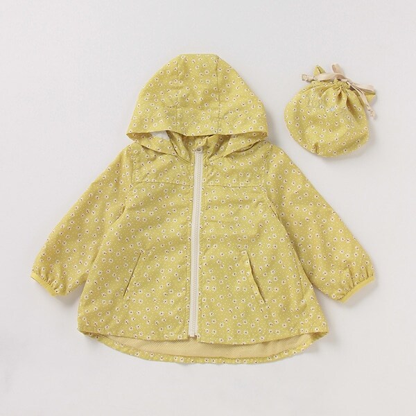 はっ水 収納袋つきポケッタブル総柄ウィンドブレーカー