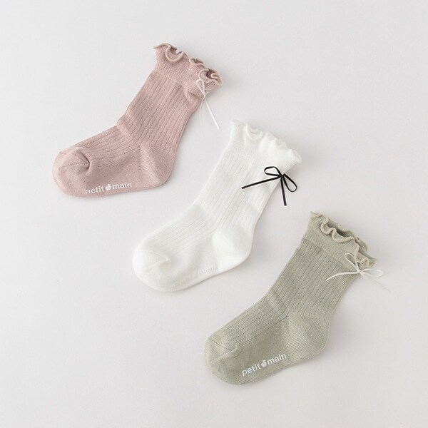 細リボンメロウクルーソックス3Pセット