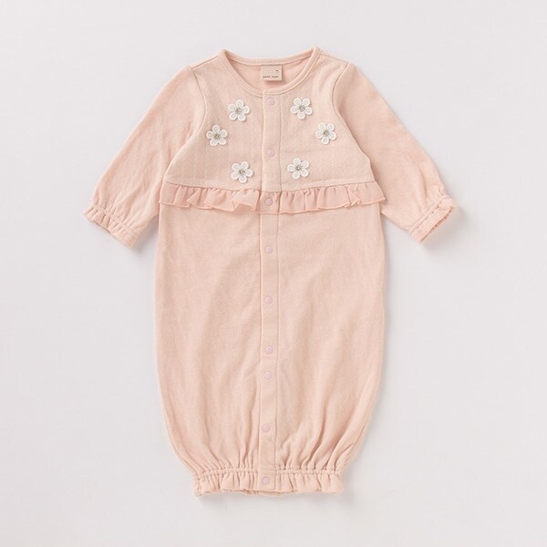 オーガニックコットン お花モチーフ2WAYオール