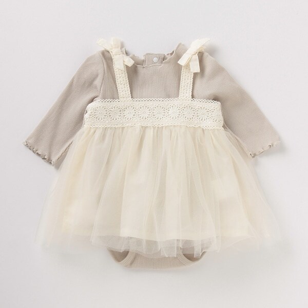 テレコロンパース×チュールワンピースセット