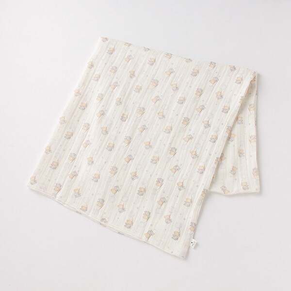 オーガニックコットン アニマル総柄ガーゼおくるみ