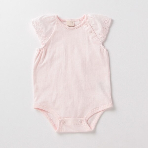 袖レースロンパース