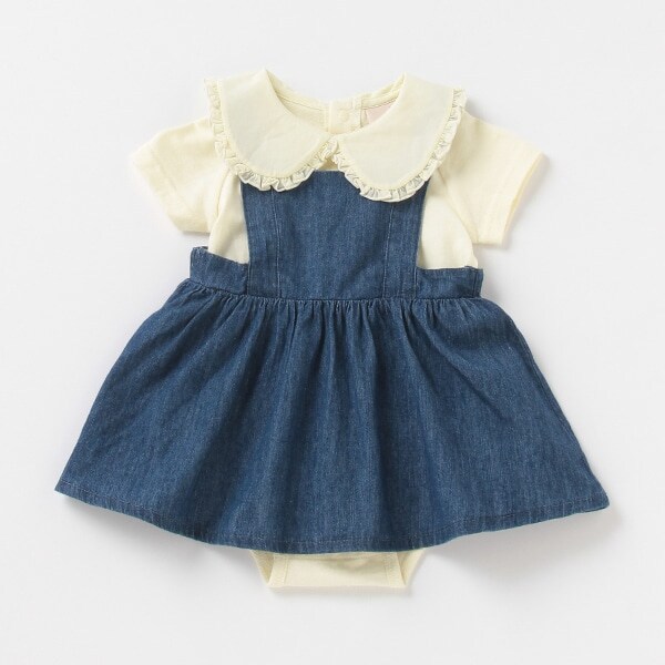 ジャンスカ×フリル衿つきロンパースセット