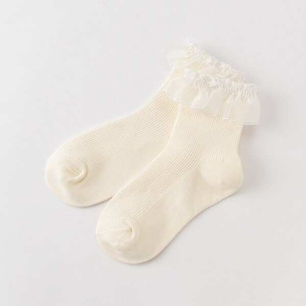 シースルーフリルクルーソックス