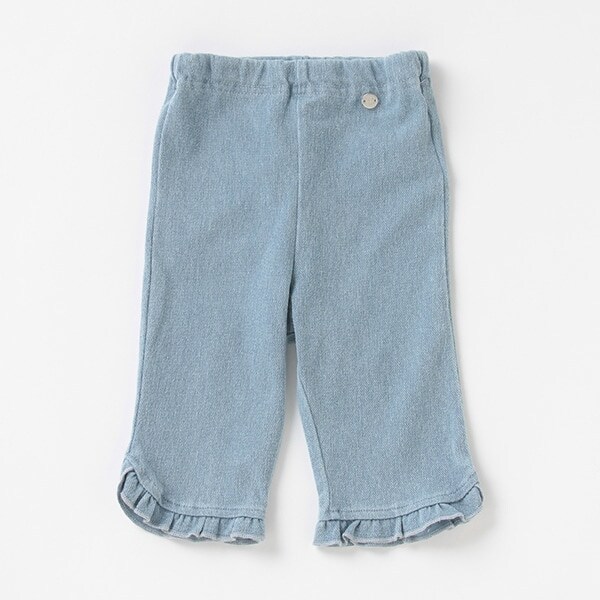 【接触冷感】裾フリル6分丈レギンス