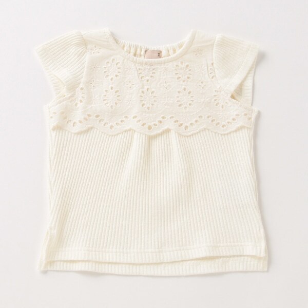 胸レースヨークTシャツ