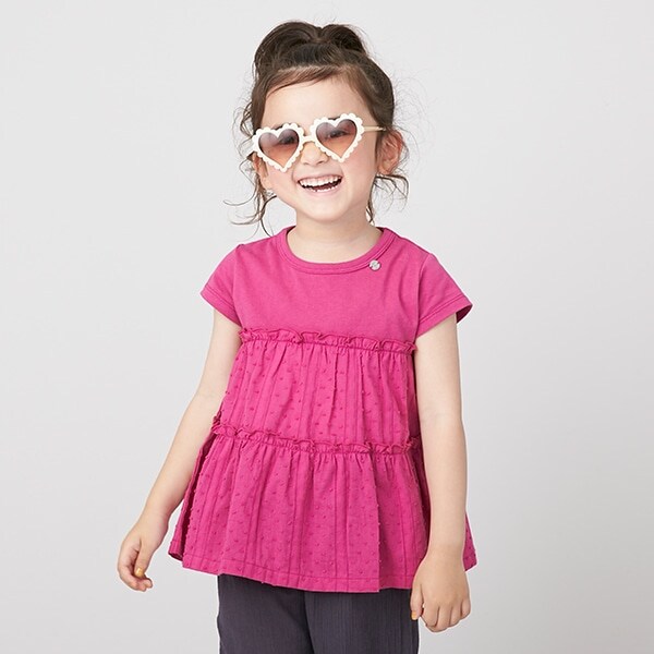 【リンク／接触冷感】切替ティアードTシャツ