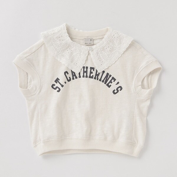 【接触冷感】つけ衿ロゴTシャツ