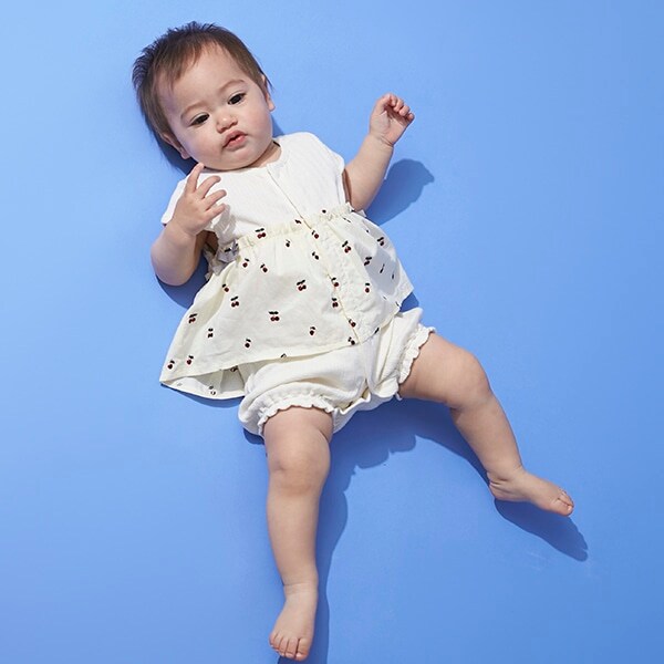 【オーガニック】フリル2WAYオール