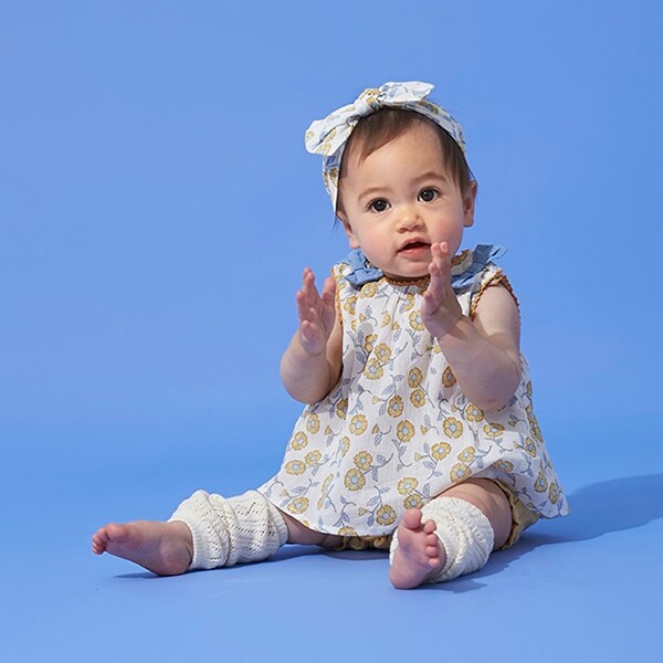 花柄チュニックドッキングロンパース