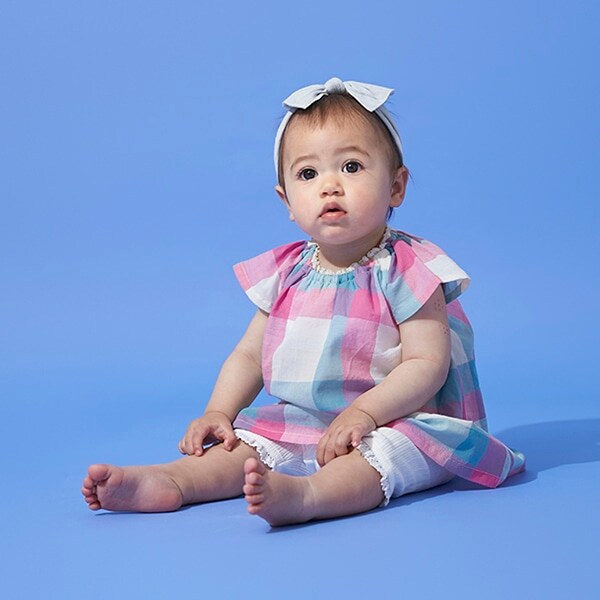 マドラスチェックワンピロンパース