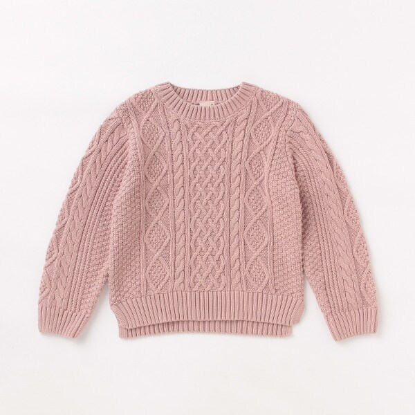 【ウォッシャブル】ケーブルニットセーター