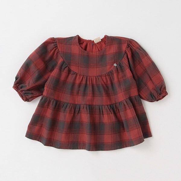 【リンク】チェックティアードブラウス(キッズサイズ)