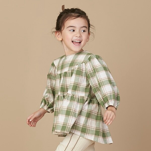【リンク】チェックティアードブラウス(キッズサイズ)