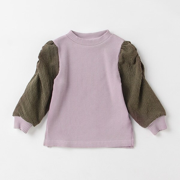 【リンク】ギンガムスリーブ長袖T(キッズサイズ)