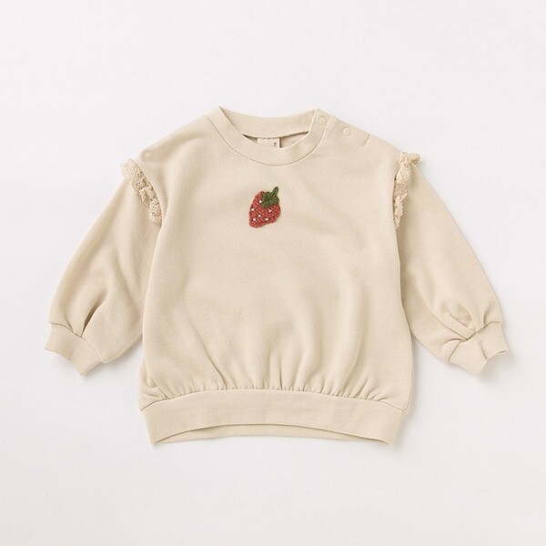 編みモチーフ長袖トレーナー