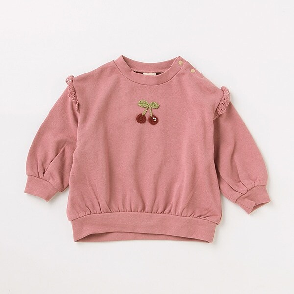 編みモチーフ長袖トレーナー