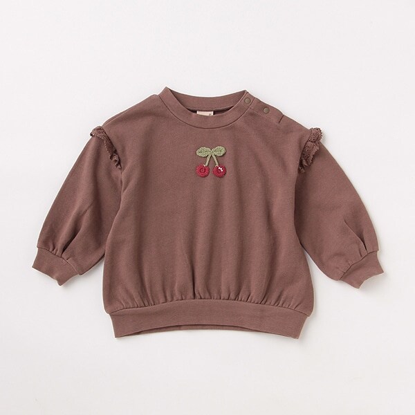 編みモチーフ長袖トレーナー