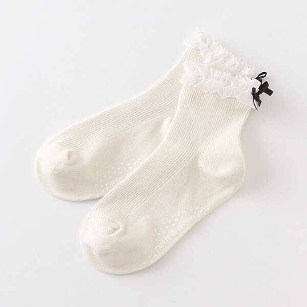 オーガンジーフリルアンクルソックス