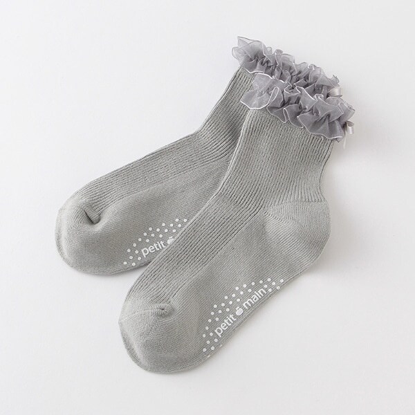 オーガンジーフリルアンクルソックス