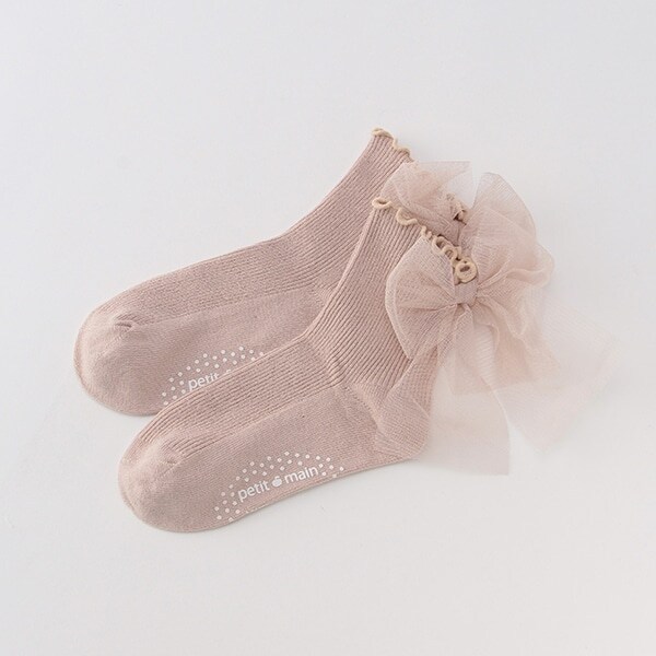 チュールリボンクルーソックス