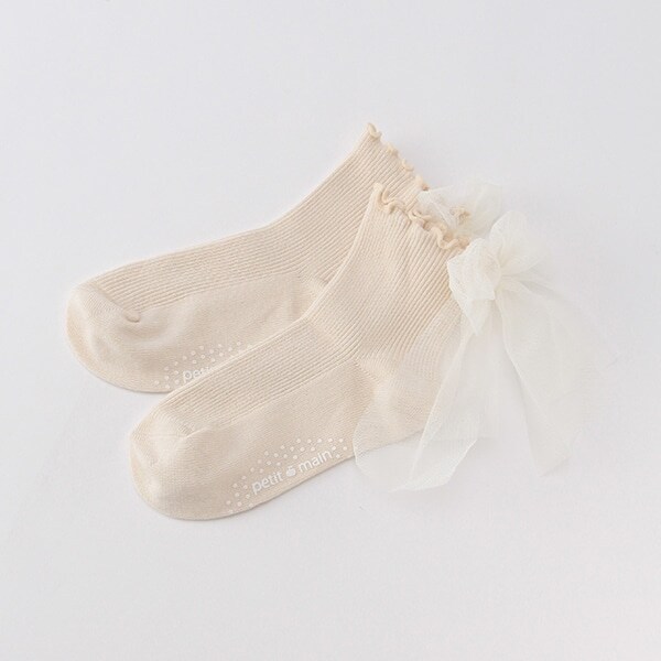 チュールリボンクルーソックス