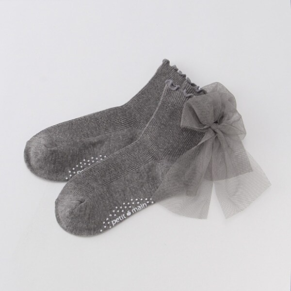 チュールリボンクルーソックス