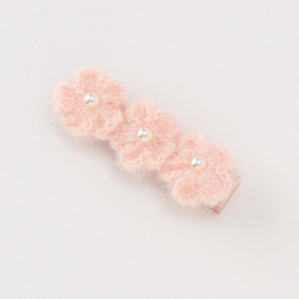 お花ニットヘアクリップ
