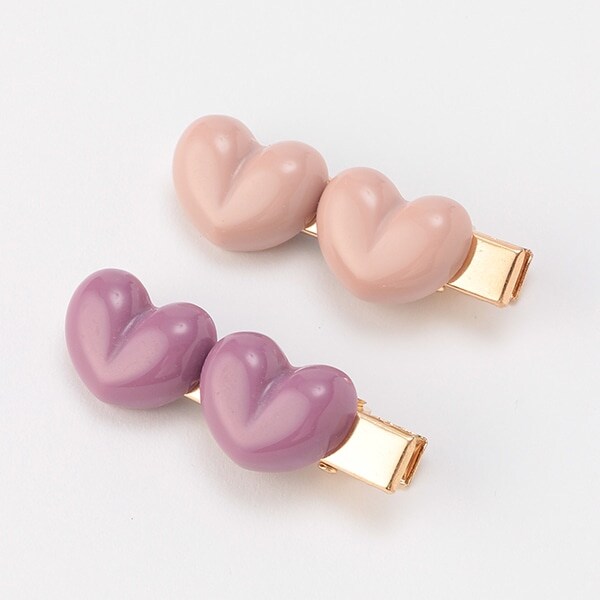 ハートヘアクリップ2P