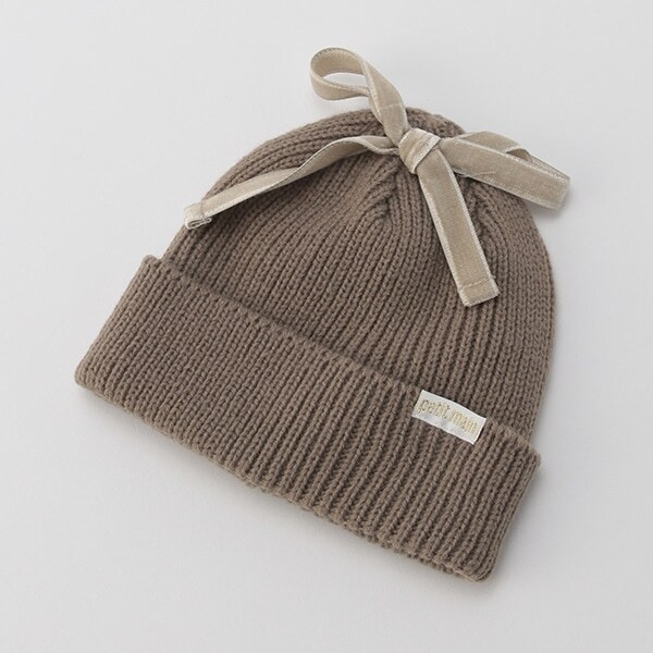 BABYトップリボンニット帽