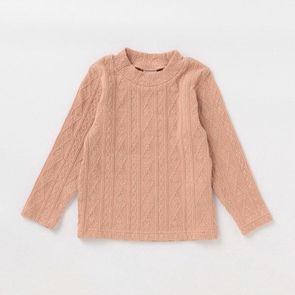 【シアバター】ジャガードハイネック長袖Tシャツ