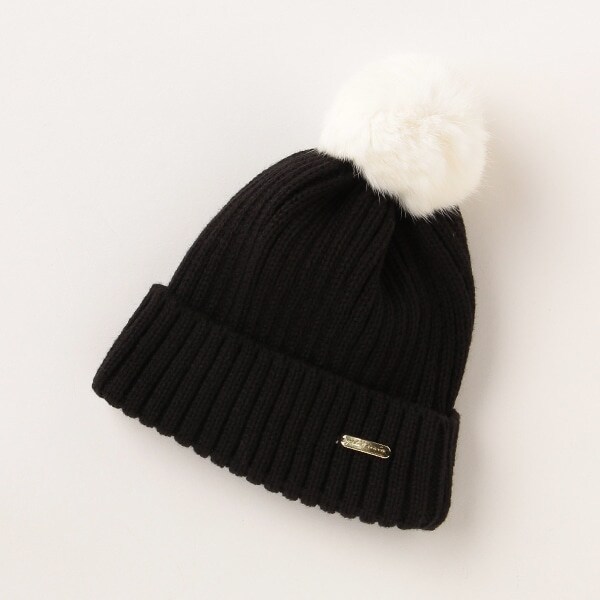 ファーぽんぽんニット帽