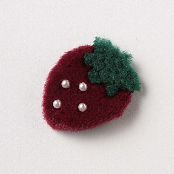 もこもこいちごヘアクリップ