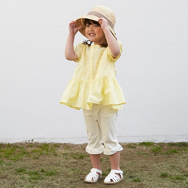 【スマイルシリーズ】【リンク】裾ちびフリルパンツ（7分丈）(キッズサイズ)