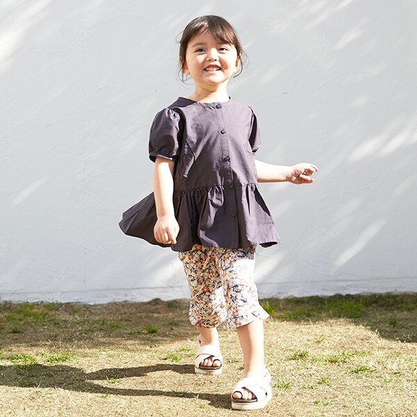 【スマイルシリーズ】【リンク】裾ちびフリルパンツ（7分丈）(キッズサイズ)