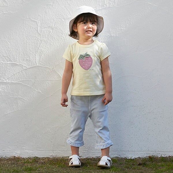 【スマイルシリーズ】【リンク】裾ちびフリルパンツ（7分丈）(キッズサイズ)