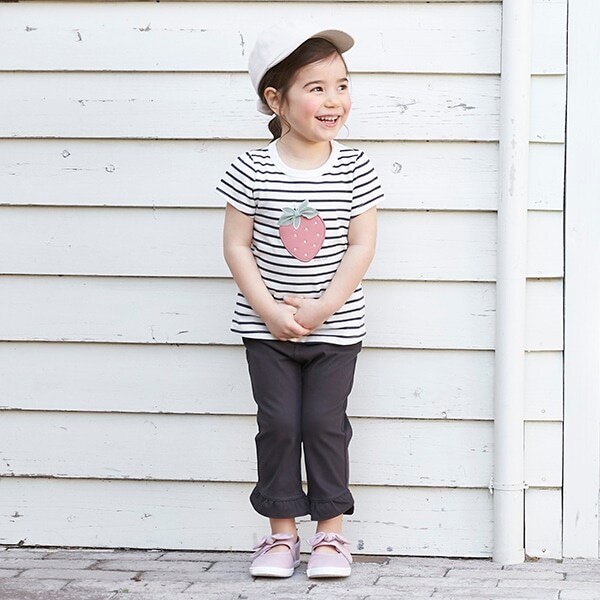 【スマイルシリーズ】【リンク】裾ちびフリルパンツ（7分丈）(キッズサイズ)