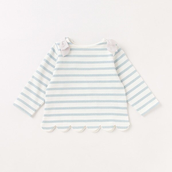 【リンク】スカラップボーダー長袖T(キッズサイズ)