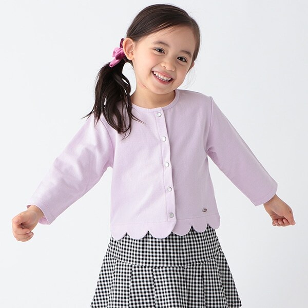 【リンク】カット裾スカラップカーディガン(キッズサイズ)