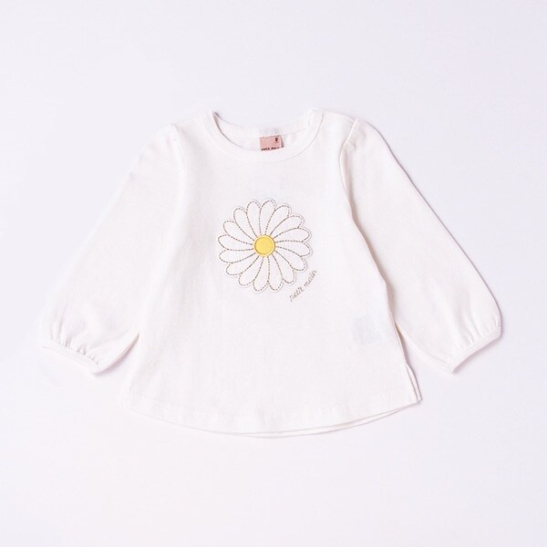 マーガレットアップリケ長袖Tシャツ