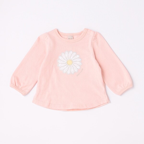 マーガレットアップリケ長袖Tシャツ