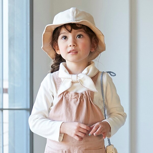 衿リボンカット長袖Tシャツ