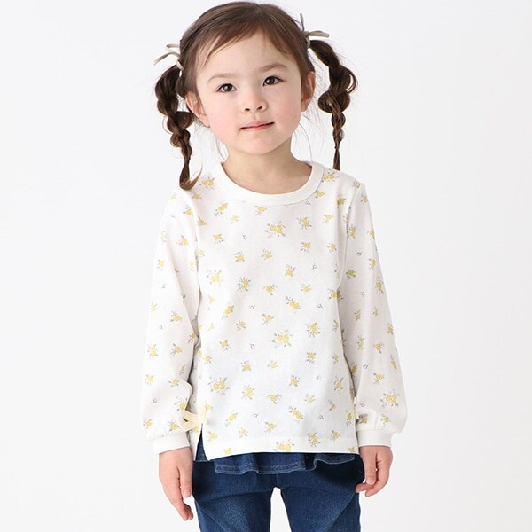 【オーガビッツ】花柄プリント長袖T