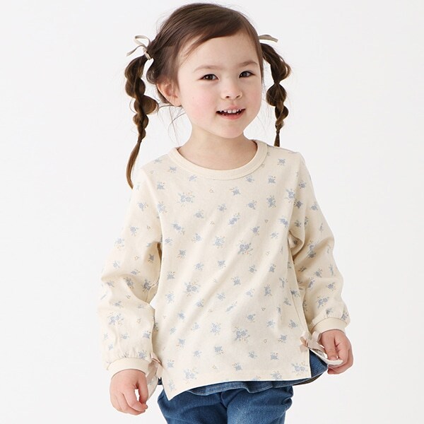 【オーガビッツ】花柄プリント長袖T