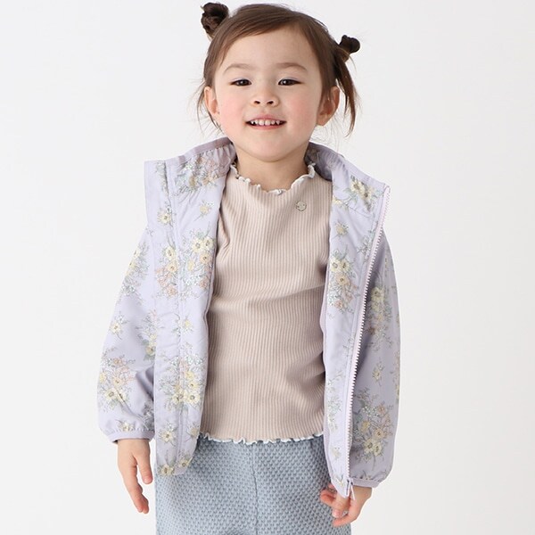 【撥水加工】花柄ウィンブレ